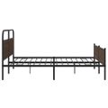 vidaXL Kovový posteľný rám bez matraca hnedý dub 180x200 cm