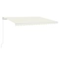 vidaXL Ručne zaťahovacia markíza s LED 450x350 cm krémová