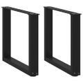 vidaXL Nohy konferenčného stolíka v tvare U, 2 ks, čierne, 50 x (42-43) cm, oceľové