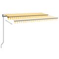 vidaXL Automaticky zaťahovacia markíza 400x350 cm žltá a biela
