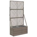 vidaXL Záhradný kvetináč s trellis Sivá 70 x 30 x 135 cm polyratan