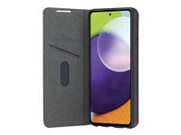 Puzdro s klopou pre mobilný telefón - polyuretán (PU), plast - čierna - pre Samsung Galaxy A52