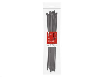 Stahovací páska 450×7,6 mm, černá, balení 25 ks / EMOS A2857