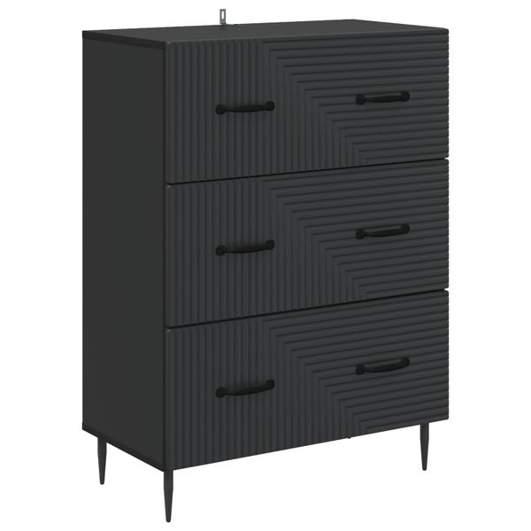 vidaXL Zásuvkový kabinet Čierna 66 x 34,5 x 89,5 cm Kompozitné drevo