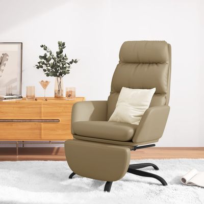 vidaXL Relaxačné kreslo s podnožkou kapučínové umelá koža