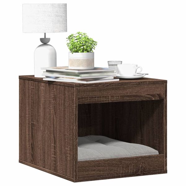 vidaXL Uzavretý box na stelivo, hnedý dub 47x59x42cm, kompozitné drevo