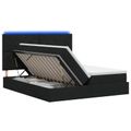 vidaXL LED úložná posteľ s matracom Čierna 200 x 200 cm Látka