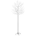 vidaXL Vianočný stromček 220 LED studené biele svetlo kvety čerešne 220 cm