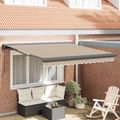 vidaXL Sklopná markíza Béžová 350 x 250 cm Textil a kov