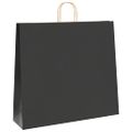 vidaXL Papierové tašky 50 ks s rúčkami, čierna, 54x15x49 cm