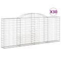 vidaXL Oblúkové gabionové koše 30 ks 300x30x120/140 cm pozink. železo