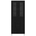 vidaXL Highboard Biely a čierny dub 69,5 x 34 x 180 cm