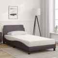 vidaXL Posteľ s matracom Dover sivá 100x200 cm umelá koža