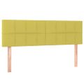 vidaXL Čelo postele s LED zelené 144x5x78/88 cm látka