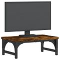 vidaXL Stojan na monitor dymový dub 37x23x14 cm kompozitné drevo