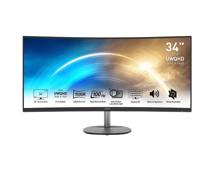 MSI Pro/MP341CQ/34''/VA/wQHD/100Hz/1ms/Čierna/3R