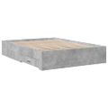 vidaXL Posteľný rám so zásuvkami betónovosivý 135x190cm kompozit.drevo