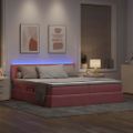 vidaXL LED úložná posteľ s matracom Ružová 200 x 200 cm Zamat