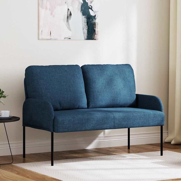 vidaXL Pohovky s vankúšom 110cm Modrá Preglejka