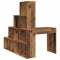 vidaXL Rohový stôl s poličkou Staré drevo 101,5 x 149,5 x 149,5 cm