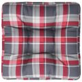 vidaXL Podložka na paletový nábytok, červené kocky 60x60x12 cm, látka