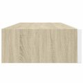 vidaXL Nástenná zásuvková polica dubová a biela 60x23,5x10 cm MDF