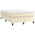 vidaXL Boxspring posteľ s matracom krémová 120x200 cm umelá koža