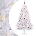 vidaXL Umelý Sklápací Vianočný Stromček Biela 270 cm PVC a oceľ