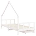 vidaXL Rám detskej postele zásuvky biely 90x190 cm masívna borovica