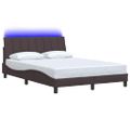 vidaXL Rám postele bez matraca Hanko tmavohnedá 140x190 cm látka