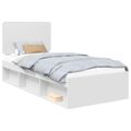 vidaXL Rám postele Biela 90 x 200 cm Masívne borovicové drevo