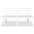 vidaXL Záhradná lavička 145,5 cm, plast, biela