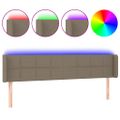 vidaXL Čelo postele s LED sivohnedé 183x16x78/88 cm látka