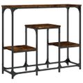 vidaXL Konzolový stolík dymový dub 89,5x28x76 cm kompozitné drevo