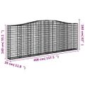 vidaXL Oblúkový gabionový kôš 400x30x140/160 cm pozinkované železo