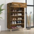 vidaXL Botník dymový dub 60x35x105 cm spracované drevo