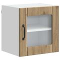 vidaXL Nástenný sklenený kabinet LUCCA Dub artisan 40 x 31 x 40 cm