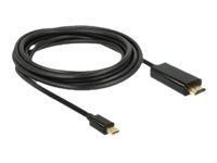 Kábel adaptéra - Mini DisplayPort s pinmi (male) do HDMI s pinmi (male) - 3 m - čierna