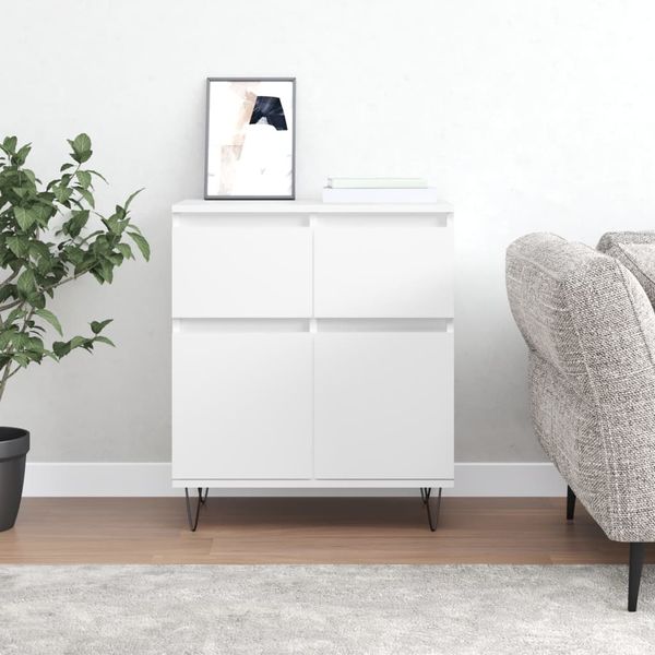 vidaXL Komoda biela 60x35x70 cm spracované drevo