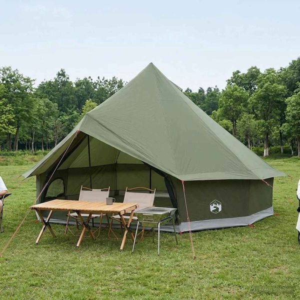 vidaXL Tipi stan 10-miestny Olivovo zelená Polyester a oceľ