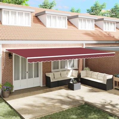 vidaXL Ručne zaťahovacia markíza burgundská 600x300 cm