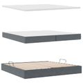 vidaXL Postel s úložným prostorem a matrací Tmavo šedá 200 x 200 cm