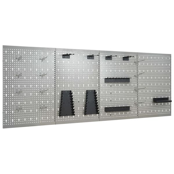 vidaXL Nástenné závesné panely na náradie 4 ks 40x58 cm oceľové