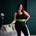 Masážna obruč HMS HHW12 plus size so závažím zelená