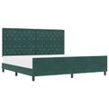 vidaXL Posteľ s pružinovým rámom Tmavozelená 200 x 200 cm Zamat