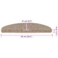 vidaXL Schodové rohože 15 ks 65x21x4 cm hnedé polkruhové veľké