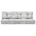 vidaXL Podložka na paletovú sedačku, svetlosivá, látka, patchwork