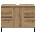 vidaXL Umývadlová skrinka dub artisan 80x33x60 cm kompozitné drevo