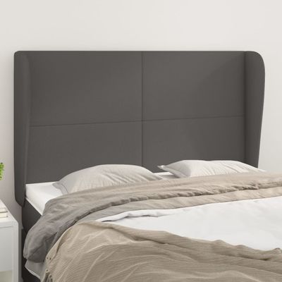 vidaXL Čelo postele so záhybmi sivé 147x23x118/128 cm umelá koža