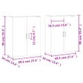 vidaXL Nástenné skrinky 2 ks dymový dub 69,5x34x90 cm